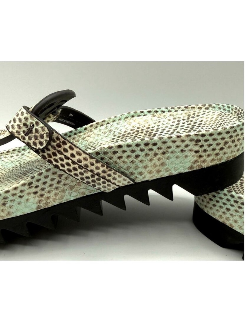 Tory Burch Miller Cloud Lug Sandals- Seaside Roccia Snakeskin Size 6.5. NWOB - Picture 2 of 16
